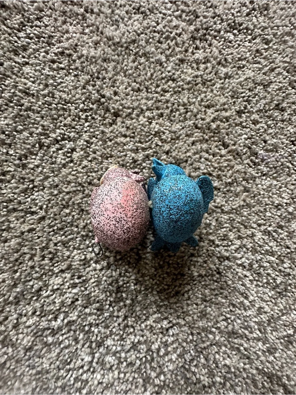Vintage-Style Pink and Blue Bird Ornaments (Set of 2)